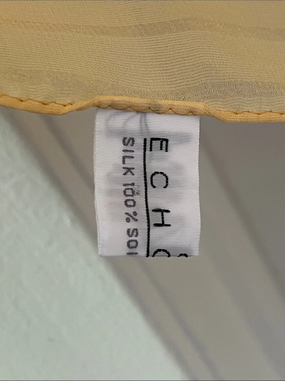Vintage Echo Silk Scarf Sheer Floral Yellow 34x36 Cottagecore Romantic Square